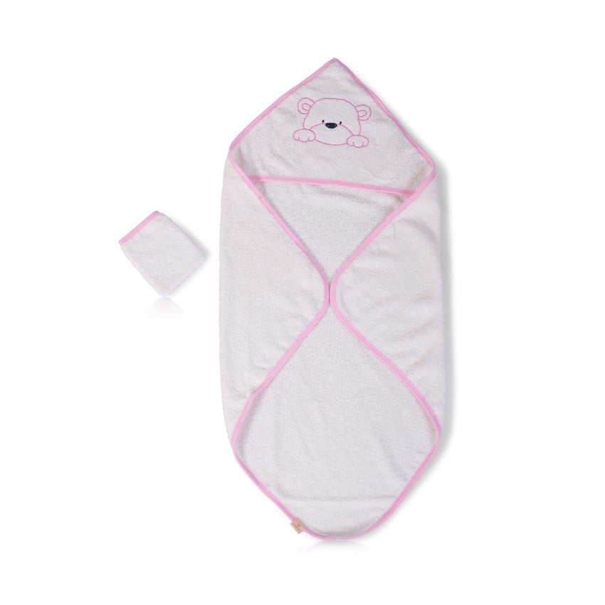 Παιδική πετσέτα με Κουκούλα 75x75εκ. - Cangaroo Baby hooded towel Honey Boo pink