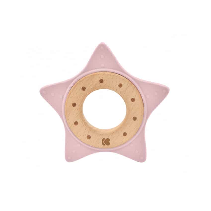 Ξύλινο Μασητικό Οδοντοφυΐας Kikka Boo Star Pink