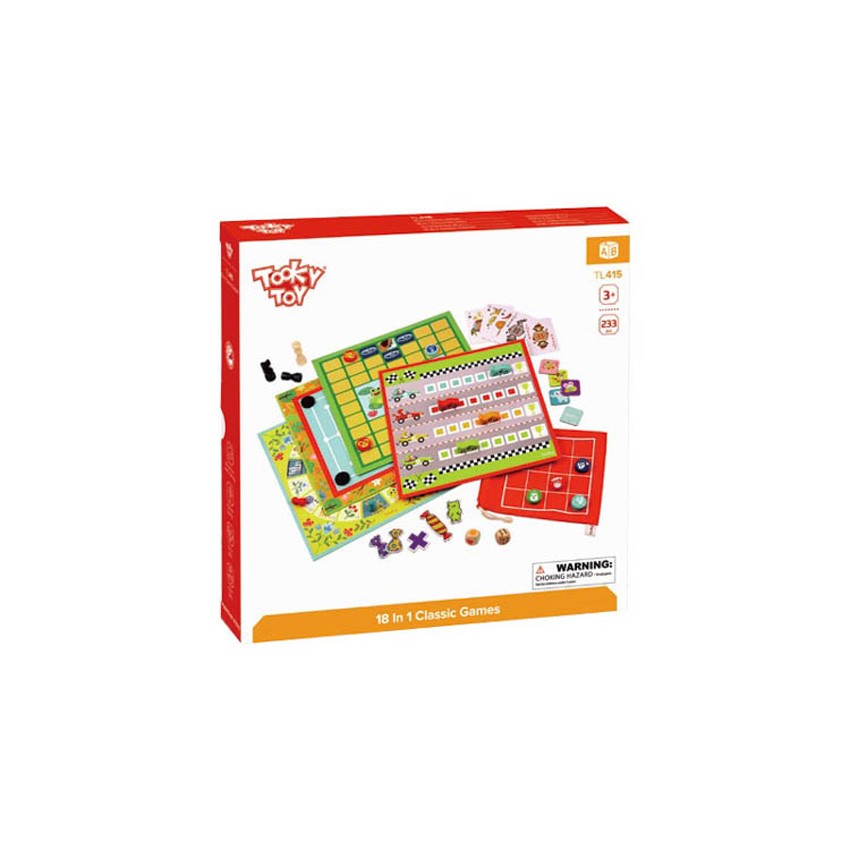Σετ 18 Επιτραπέζιων Παιχνιδιών - Tooky Toy TL415