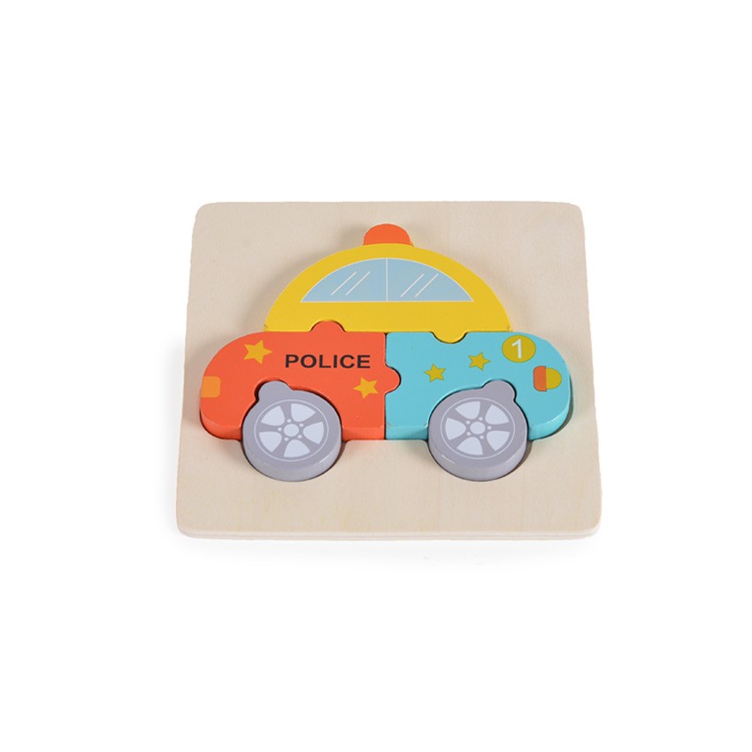 Ξύλινο Puzzle - MONI Toys Police Car 033