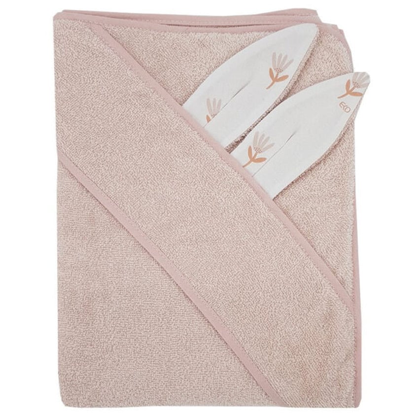 Βρεφική Πετσέτα Με Κουκούλα 100×100εκ Ekokids Pink Rose Meadow